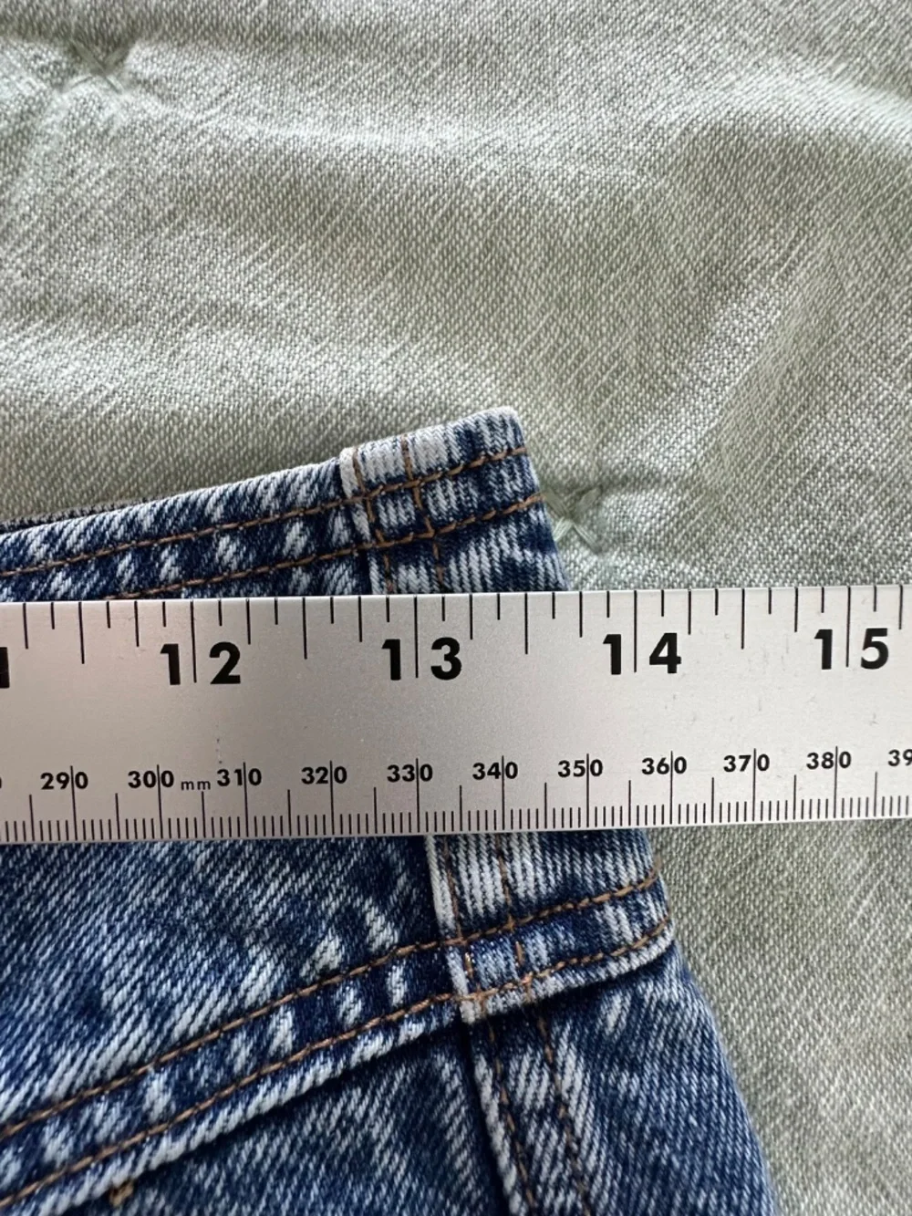Abercrombie & Fitch Y2K Blue Denim Mini Skirt Natural Rise Size 27/4 Summer